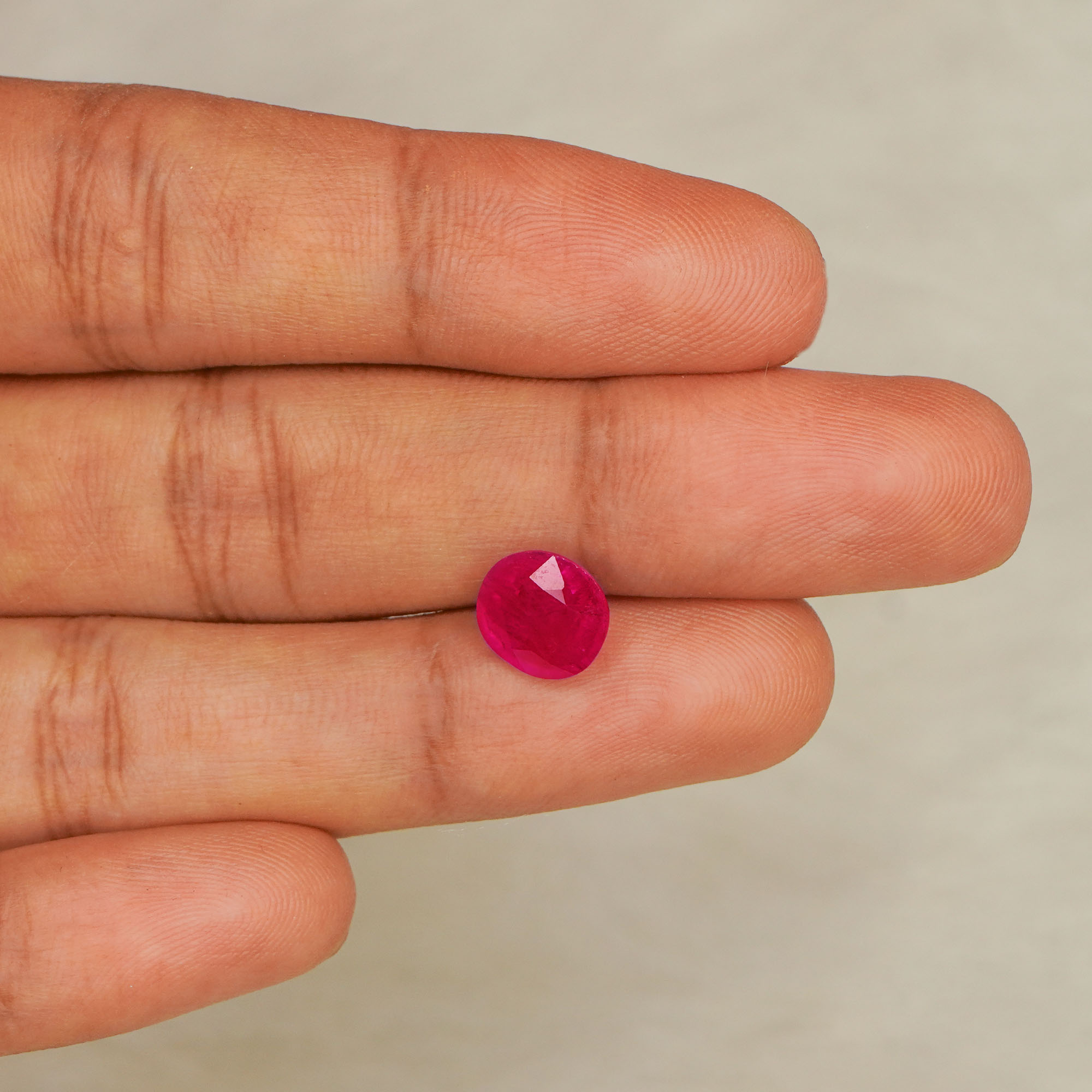 Natural Unheated Ruby (Manik) 2.65 Ct, Cushion, Burma – IGTL Certified – front view thumbnail